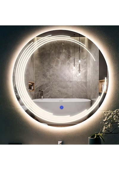 Nova Led'li Kumlamalı Lavabo & Banyo Aynası Dokunmatik Sensörlü 80 X 80 Günışığı