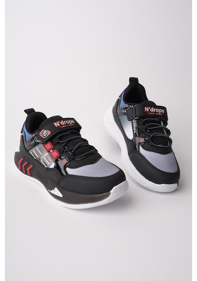 Muggo Zuzu Cırtlı Ve Bağcıklı Günlük Çocuk Sneaker Spor Ayakkabı Siyah