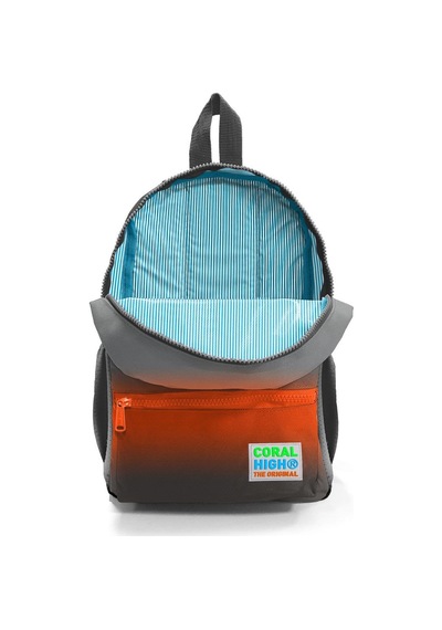 Minik Yuva Sırt Çantası Gri Turuncu Renk Geçişli İki Bölmeli 23548