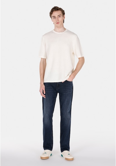 Colins Comfort Fit Yuvarlak Yaka Erkek Beyaz Kısa Kol Kazak Cl1073996 Q1.v1 Ofw Beyaz