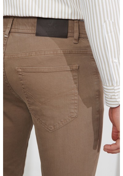 Erkek Vızon 360 Derece Her Yöne Esneyen Rahat Slim Fit Pantolon Vizon