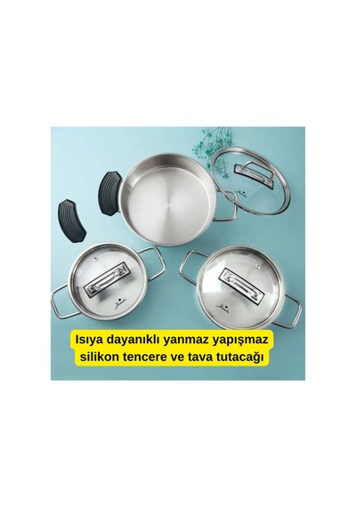 Silikon Tutacak Tutmaç Seti 1 Çift Siyah 1 Çift Kırmızı Yeni Tavalara Tencerelere Sahanlara Uyumlu Diğer