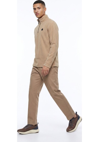 Discovery Expedition D5wm-swt3300 Bej Fermuarlı Basic Erkek Polar Sweatshırt