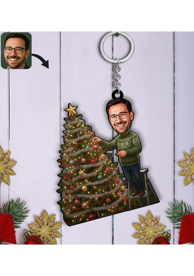 Bk Gift Kişiye Özel Erkek Yılbaşı Karikatürlü Ahşap Anahtarlık -16, Yeni Yıl Hediyesi, Yılbaşı Hediyesi Kobitmeyencom35817 Bk Gift