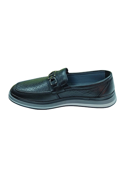 Serhan Ayakkabı 2009 Erkek Siyah 40-44 Deri Tokalı Loafer Ayakkabı Siyah