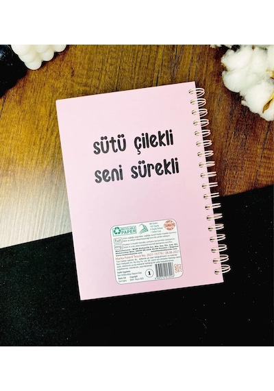 Sütü Çilekli Seni Sürekli Tasarımlı Konuşan Ajanda Çok Renkli