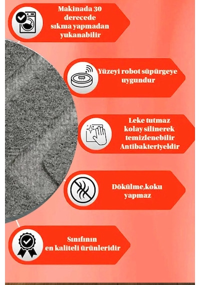 Lüle Halı Düz Renk Kaymaz Taban Yolluk Halı Bnynantrasit1