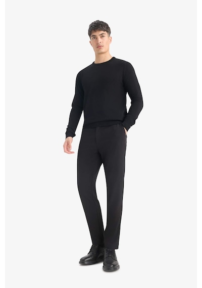 Defacto Regular Fit Bisiklet Yaka Basic Düz Premium Triko Kazak A5268AX23AU Siyah