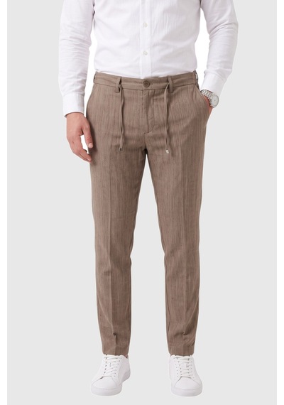 Rizzup Erkek Slim Fit Kırçıllı Açık Kahve Kumaş Pantolon İpli Esnek Bel Likralı Spor Şık Pantolon 2700252 Rizzup Erkek Slim Fit Kırçıllı Açık Kahve Kumaş Pantolon İpli Esnek Bel Likralı Spor Şık Pantolon 2700252