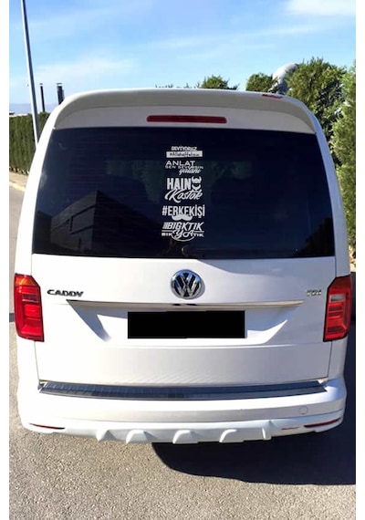 Oto Arka Cam Özel Yeni Sticker Model 43 Beyaz 40 20 Cm