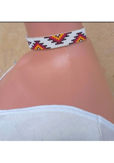 kum boncuk dokuma kartal figürlü choker