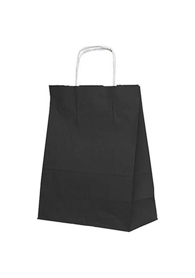 Roll-up Kraft Çanta Siyah Büyük Boy 31x41cm 25 Adet 6'li Paket