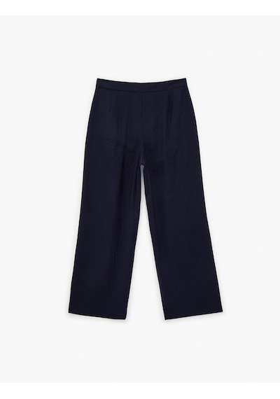Koton Kupro Viskon Kumaş Regular Fit Cepli Pileli Geniş Paça Baggy Pantolon Lacivert 6sak40046pw Lacivert
