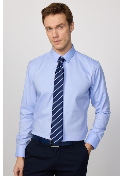 Tudors Slim Fit Non-ıron Ütü Gerektirmez Mavi Erkek Gömlek-30451-mavi Mavi