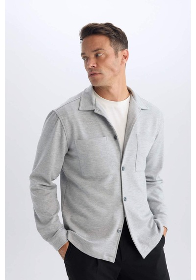 DeFacto Regular Fit Polo Yaka Gömlek Ceket D7243AX25SPGR370