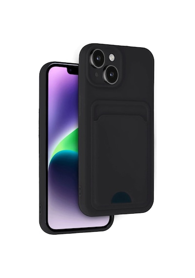 Apple İphone Uyumlu 14 Kılıf Kelvin Kartvizitli Silikon - Siyah Çok Renkli