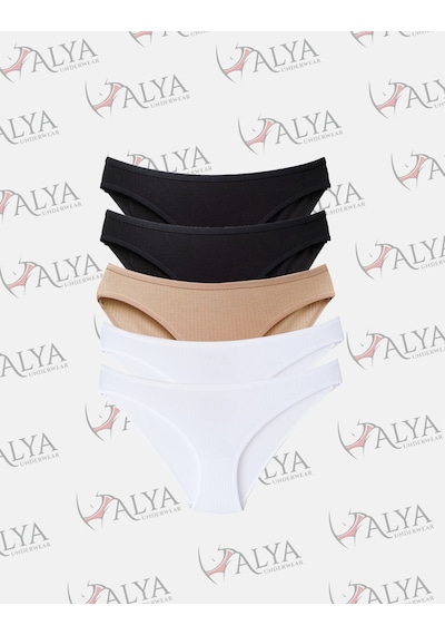 Alya Underwear Kedi Baskılı Su Yolu Lastikli Kadın Bikini Külot-7'li Paket P01