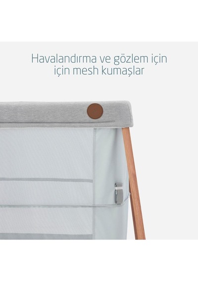 Iris 2 'si Bir Arada Anne Yanı Beşik ve Taşınabilir Çift Katlı Park Yatak Beyond Grey Eco