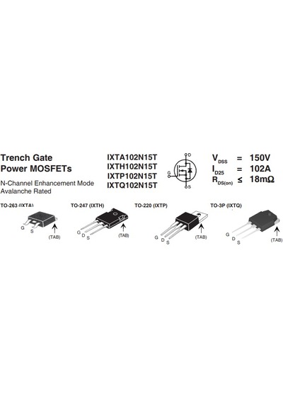 Ixth102n15t Trench Gate Power Mosfet