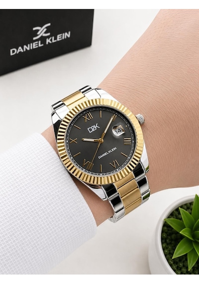 Daniel Klein 2 Yıl Garantili Takvimli Kadran 3 Atm Suya Dayanıklı Erkek Kol Saati Edk.14492.5 Gümüş - Sarı