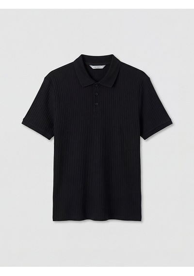 Lcw Vision Siyah Polo Yaka Erkek Triko Tişört