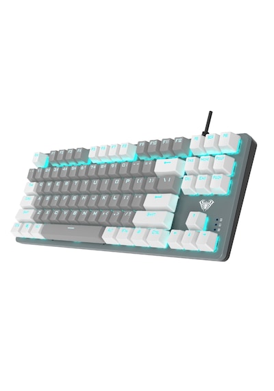 Aula F3287 Mavi Işıklı Kablolu Mekanik İngilizce Q Tkl Gaming Oyu