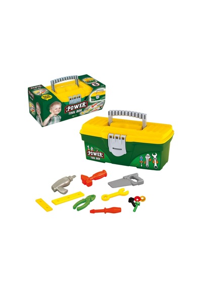 Power Tool Box 12 Parça Eğitici Oyuncak Tamir Çantası Seti 3+ Yaş