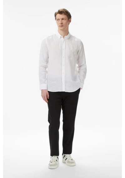 Nautica Erkek Beyaz Regular Fit Keten Gömlek-14495