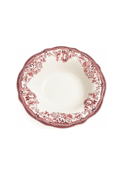 Porser Porselen Velour Maroon Fulya Bowl Kase 26cm Tekli Çok renkli
