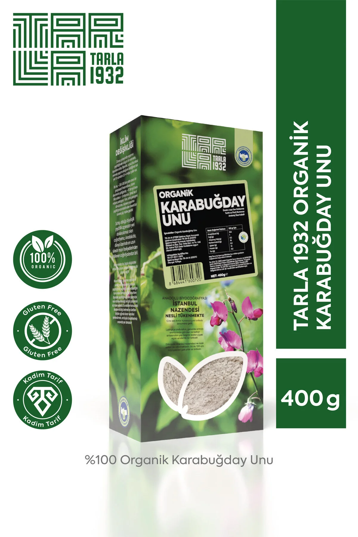 Tarla 1932 Organik Karabuğday Unu Doğal & Katkısız 400 Gr