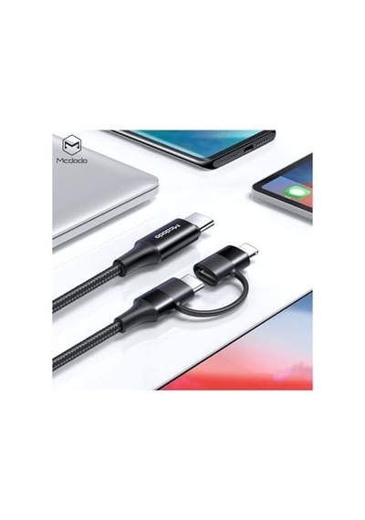 Ca-7120 2&apos Si 1 Arada 60w Usb-c - Lıghtnıng+type-c Veri Kablosu Led&apos Li 1,2m