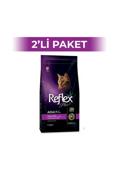 Reflex Plus Tavuklu Renkli Taneli Yetişkin Kedi Maması 2 x 1500 G