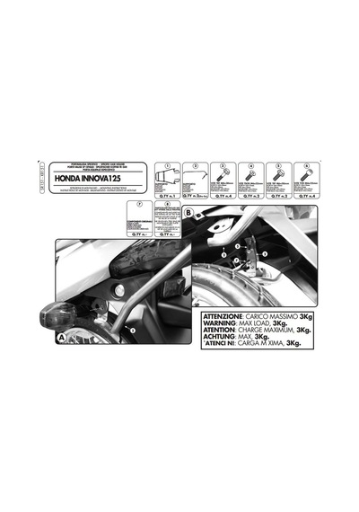Gıvı Sr151 Honda Innovıa 125 07-14 Arka Çanta Taşıyıcı Tek Renk