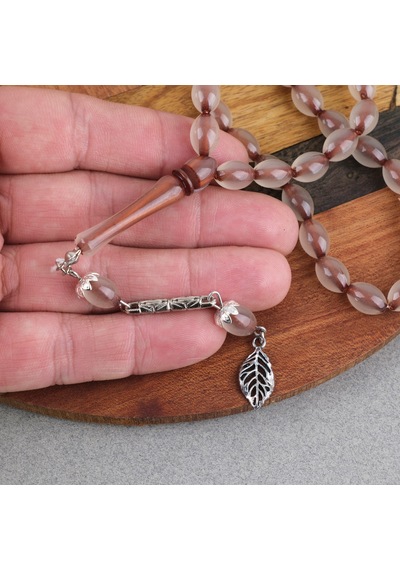 Kedigözü Alpaka Püsküllü Beyzi Kesim 7x11mm Tesbih- Kahverengi
