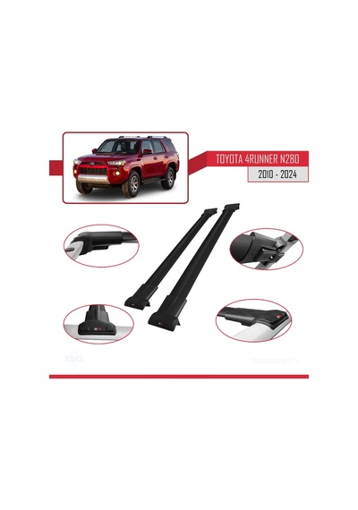 Toyota 4runner N280 2010 Ve Sonrası İle Uyumlu Fly Model Ara Atkı Tavan Barı Siyah