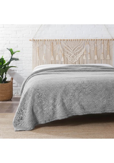 Dolce Bonita Home Wellsoft Sherpa Battaniye 200x220 Gri - Uyku Bandı Grı Gri