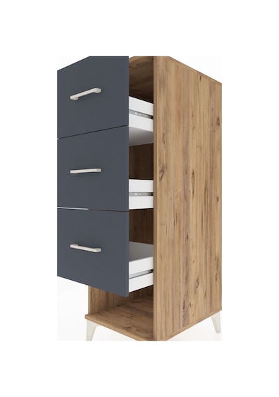Kronos Dolap 3 Çekmeceli 44x59x134 Çam-antrasit Çam