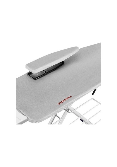 Saraylı Tamara Ütü Masası Isıya Dayanıklı Teflon Kumaş, Elektrostatik Boyalı Monoblok Tabla, 42x125 Cm Desenli Yüzey Gri