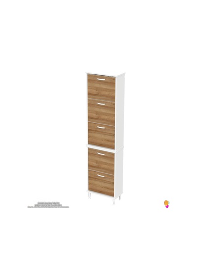 Modilayn Varbi Umay' 2 Li Kapı Önü 52x205x26 Cm Lik 5 Düşer Kapak 10 Göz Bölme Raf Ayakkabılık Beyaz - Meşe Modilayn Varbi Umay' 2 Li Kapı Önü 52x205x26 Cm Lik 5 Düşer Kapak 10 Göz Bölme Raf Ayakkabılık Beyaz - Meşe
