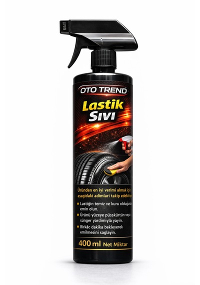 Oto Trend Lastik Sıvı 400 Ml Lastik Parlatıcı Ve Koruyucu Sprey, Uzun Süreli Siyah Parlaklık 0