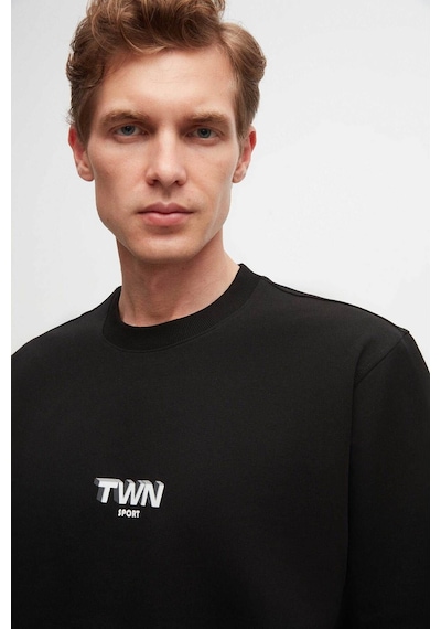 Twn Relaxed Fit Baskılı Erkek Sweatshirt 2ECE25ORT2791 - Siyah