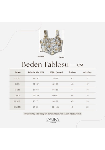 L'aura Corset Lotus Çiçek Desenli Bayan Korse Büstiyer Çok Renkli