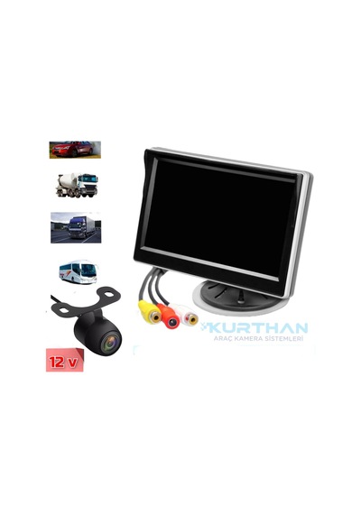 5 İnç Monitör Ve 1 Adet Kelebek Kamera Seti 12 Volt Kayıt Yapmaz