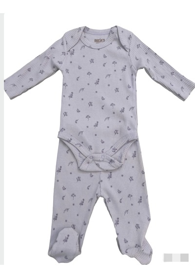 Laura Baby Necix's Kız Bebek 3 Lü Alttan Çıtçıtlı Alt Üst Takım Açık Mor