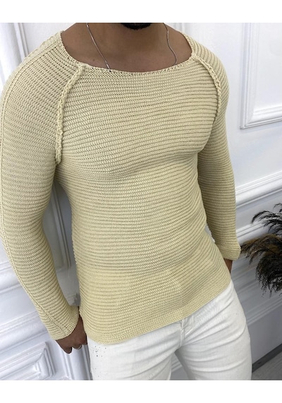 Elku Moda Kazak Slim Fit Triko Dar Kesim Kazak