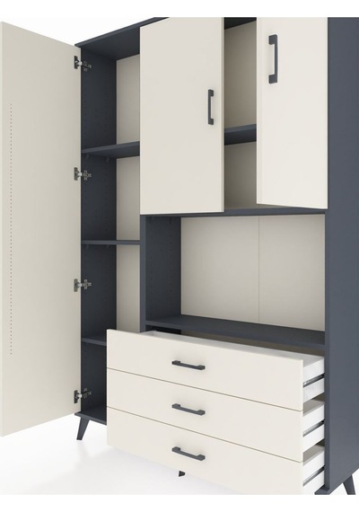 Arges Dolap 6 Raflı 3 Çekmeceli 3 Kapaklı 132x30x195 Antrasit-aytaşı/aytaşı Aytası/aytası Arges Dolap 6 Raflı 3 Çekmeceli 3 Kapaklı 132x30x195 Antrasit-aytaşı/aytaşı Aytası/aytası