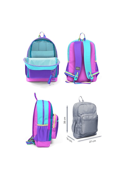 Coral High Dört Bölmeli Pembe Pastel Renkli İlkokul Sırt Çantası - Kız Çocuk
