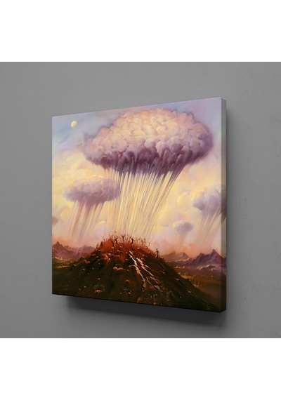 Yağmur Bırakan Bulut Kare Kanvas Tablo 100x100cm