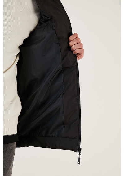 Buratti Su Itici Slim Fit Soğuğa Ve Rüzgara Dayanıklı Kapüşonlu Şişme Erkek Mont 649005 Siyah