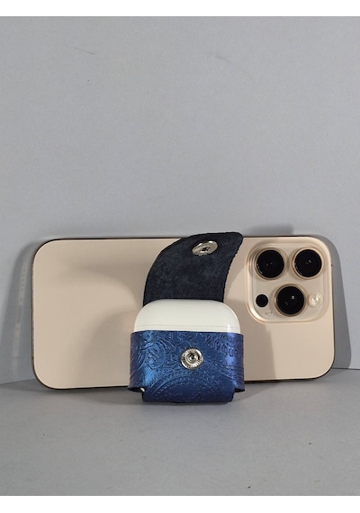 Gogo Hakiki Deri Apple Uyumlu Airpods 4.nesil Kılıf Lacivert